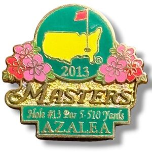 Masters 2013 Azalea Pin with Green and Gold